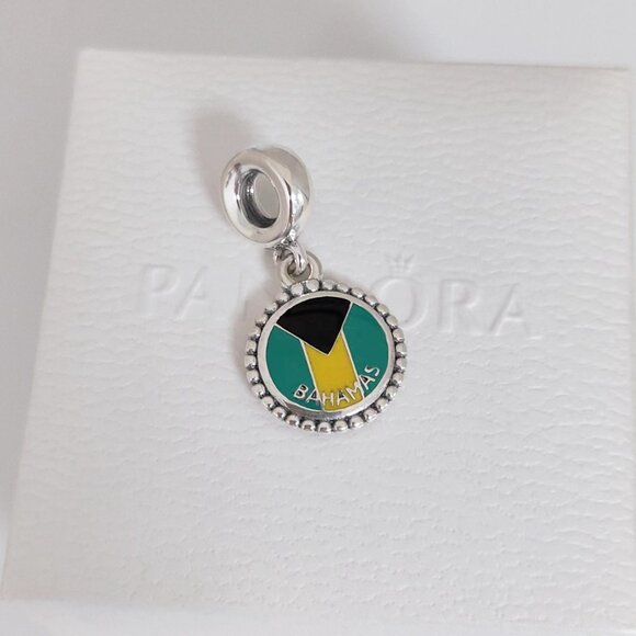 Pandora Bahamas Flag Exclusive Dangle Charm S925 Silver with box - Picture 7 of 7